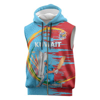 Custom Cricket Kuwait East Asia-Pacific Sleeveless Zip Hoodie Kuwait Chase for Triumph - Wonder Print Shop