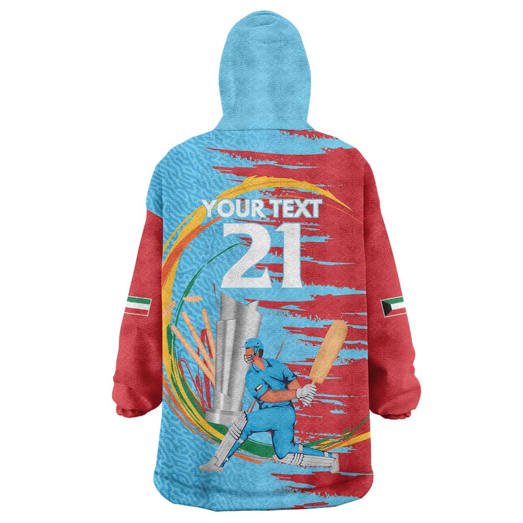Custom Cricket Kuwait East Asia-Pacific Wearable Blanket Hoodie Kuwait Chase for Triumph - Wonder Print Shop