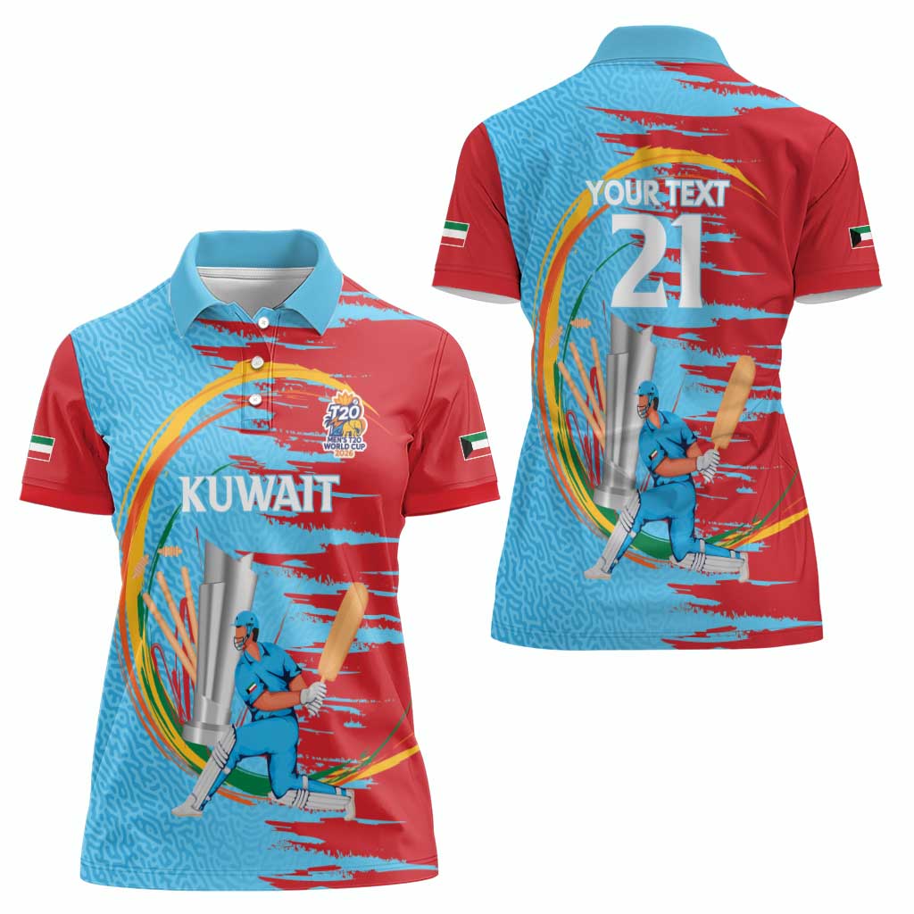 Custom Cricket Kuwait East Asia-Pacific Women Polo Shirt Kuwait Chase for Triumph - Wonder Print Shop