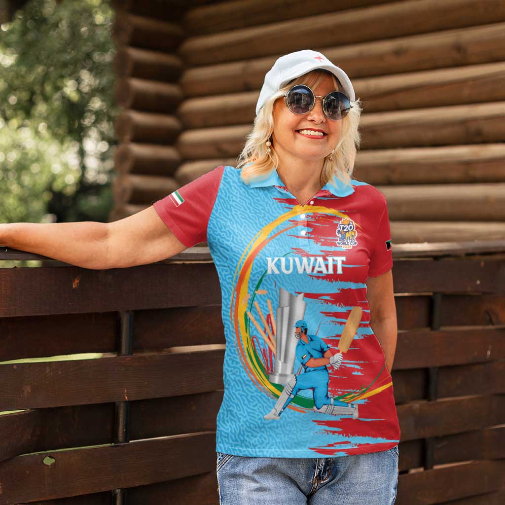 Custom Cricket Kuwait East Asia-Pacific Women Polo Shirt Kuwait Chase for Triumph - Wonder Print Shop