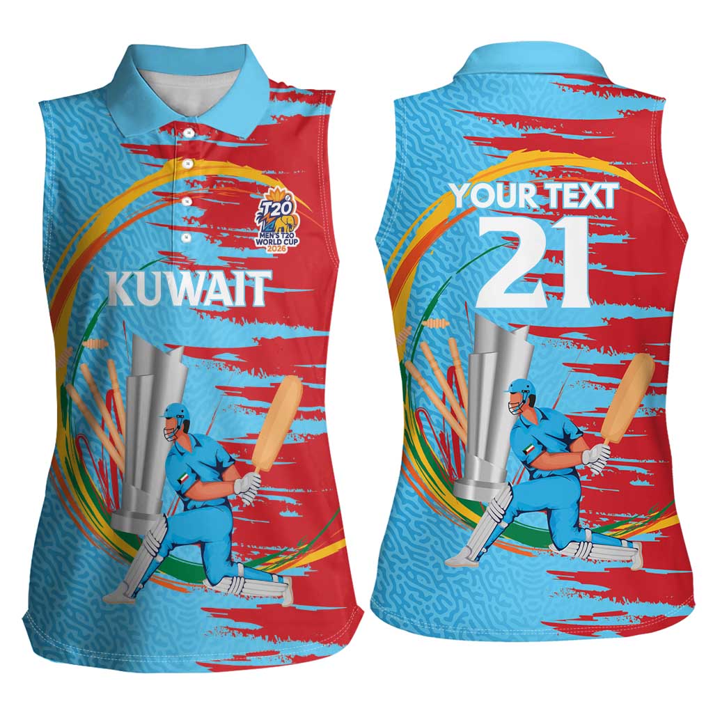 Custom Cricket Kuwait East Asia-Pacific Women Sleeveless Polo Shirt Kuwait Chase for Triumph - Wonder Print Shop