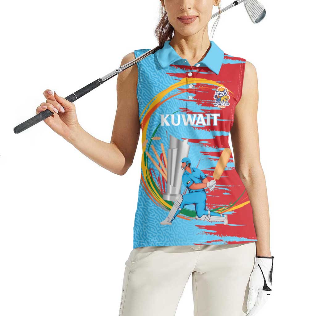 Custom Cricket Kuwait East Asia-Pacific Women Sleeveless Polo Shirt Kuwait Chase for Triumph - Wonder Print Shop