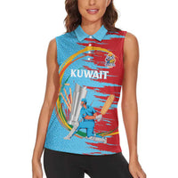 Custom Cricket Kuwait East Asia-Pacific Women Sleeveless Polo Shirt Kuwait Chase for Triumph - Wonder Print Shop