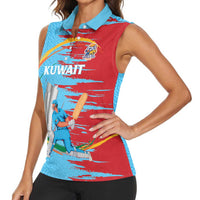 Custom Cricket Kuwait East Asia-Pacific Women Sleeveless Polo Shirt Kuwait Chase for Triumph - Wonder Print Shop