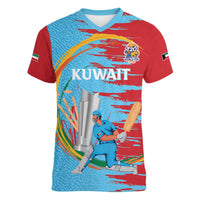 Custom Cricket Kuwait East Asia-Pacific Women V-Neck T-Shirt Kuwait Chase for Triumph - Wonder Print Shop