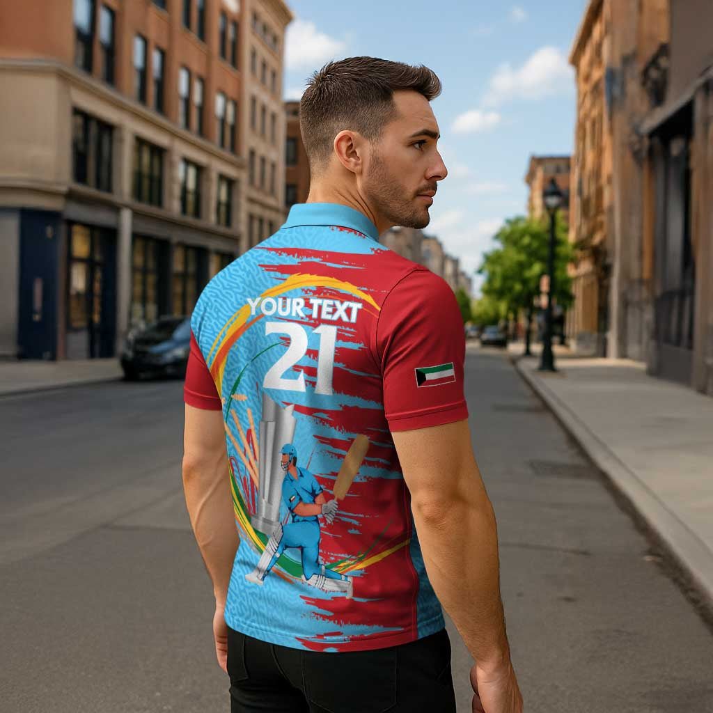 Custom Cricket Kuwait East Asia-Pacific Zipper Polo Shirt Kuwait Chase for Triumph - Wonder Print Shop