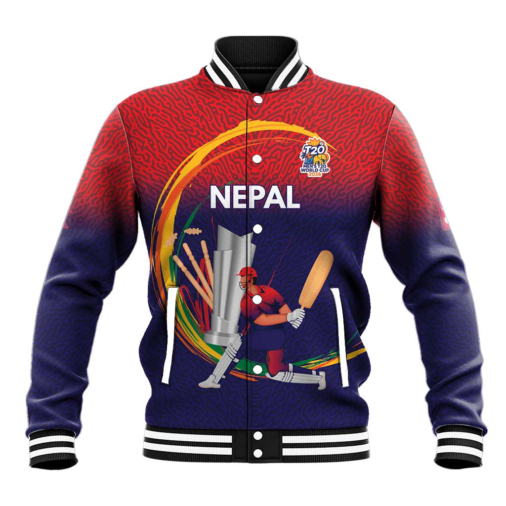 Custom Cricket Nepal East Asia-Pacific Baseball Jacket Nepal Cricket Crown Quest - Wonder Print Shop