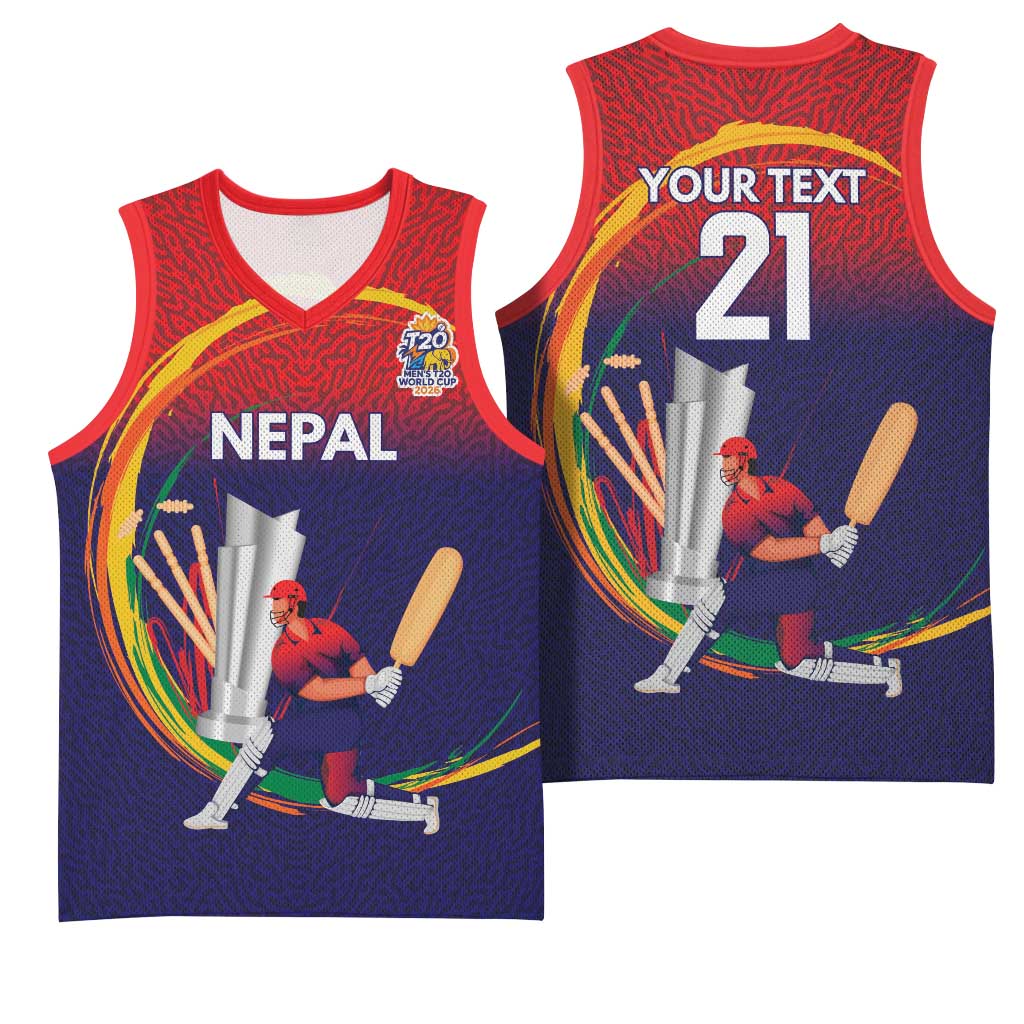 Custom Cricket Nepal East Asia-Pacific Basketball Jersey Nepal Cricket Crown Quest - Wonder Print Shop