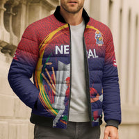 Custom Cricket Nepal East Asia-Pacific Bomber Puffer Jacket Nepal Cricket Crown Quest - Wonder Print Shop