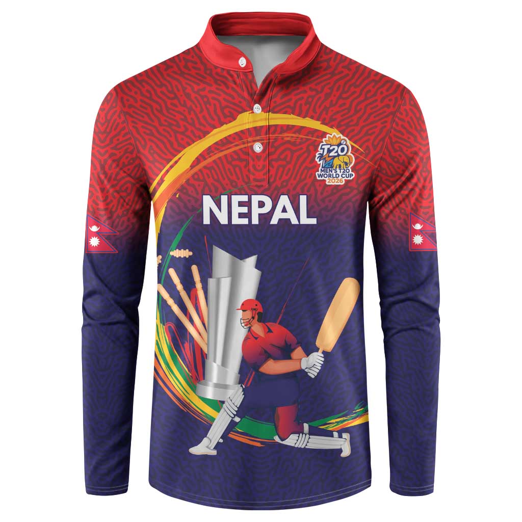 Custom Cricket Nepal East Asia-Pacific Button Sweatshirt Nepal Cricket Crown Quest - Wonder Print Shop