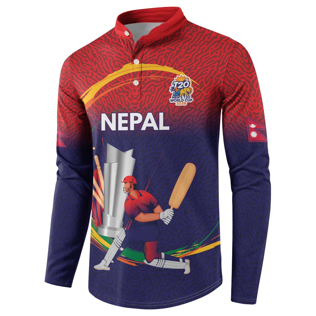 Custom Cricket Nepal East Asia-Pacific Button Sweatshirt Nepal Cricket Crown Quest - Wonder Print Shop