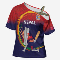 Custom Cricket Nepal East Asia-Pacific Cross Shoulder Shirt Nepal Cricket Crown Quest - Wonder Print Shop