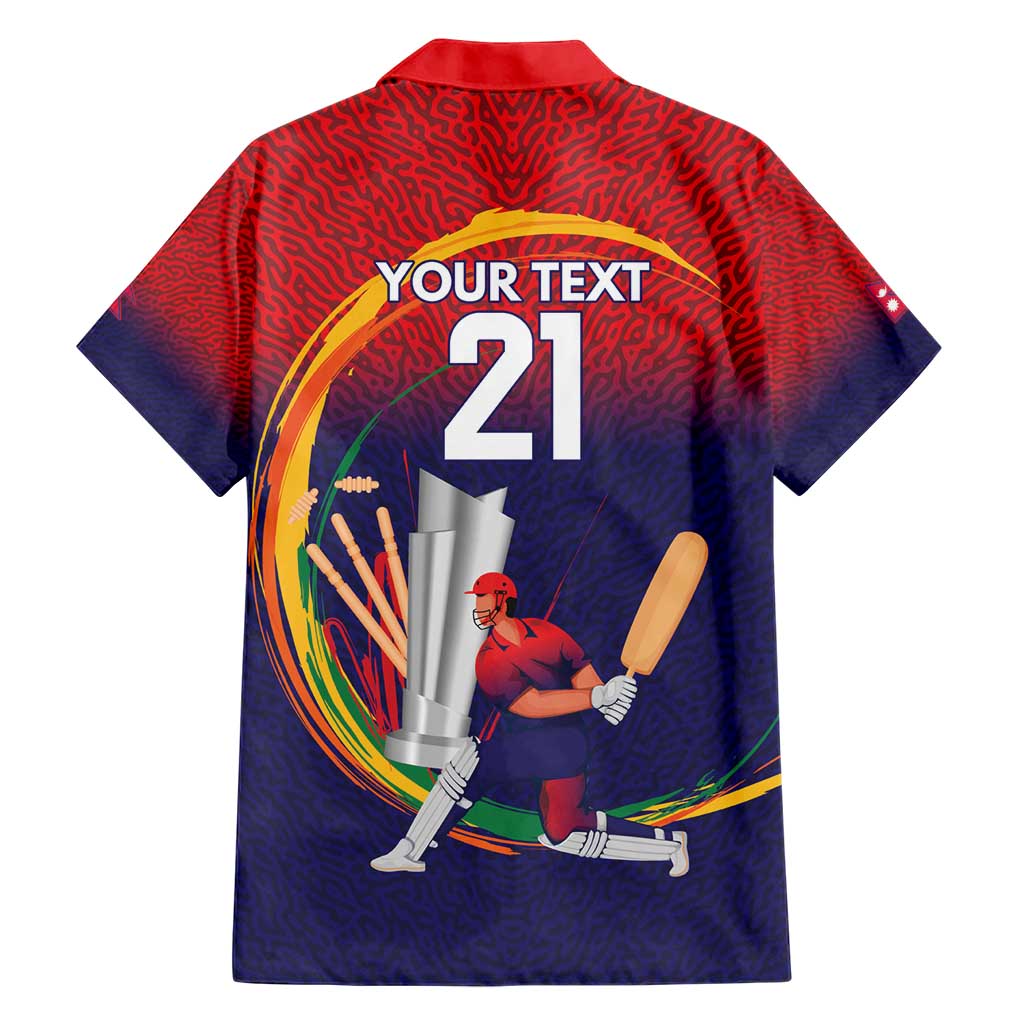 Custom Cricket Nepal East Asia-Pacific Hawaiian Shirt Nepal Cricket Crown Quest - Wonder Print Shop