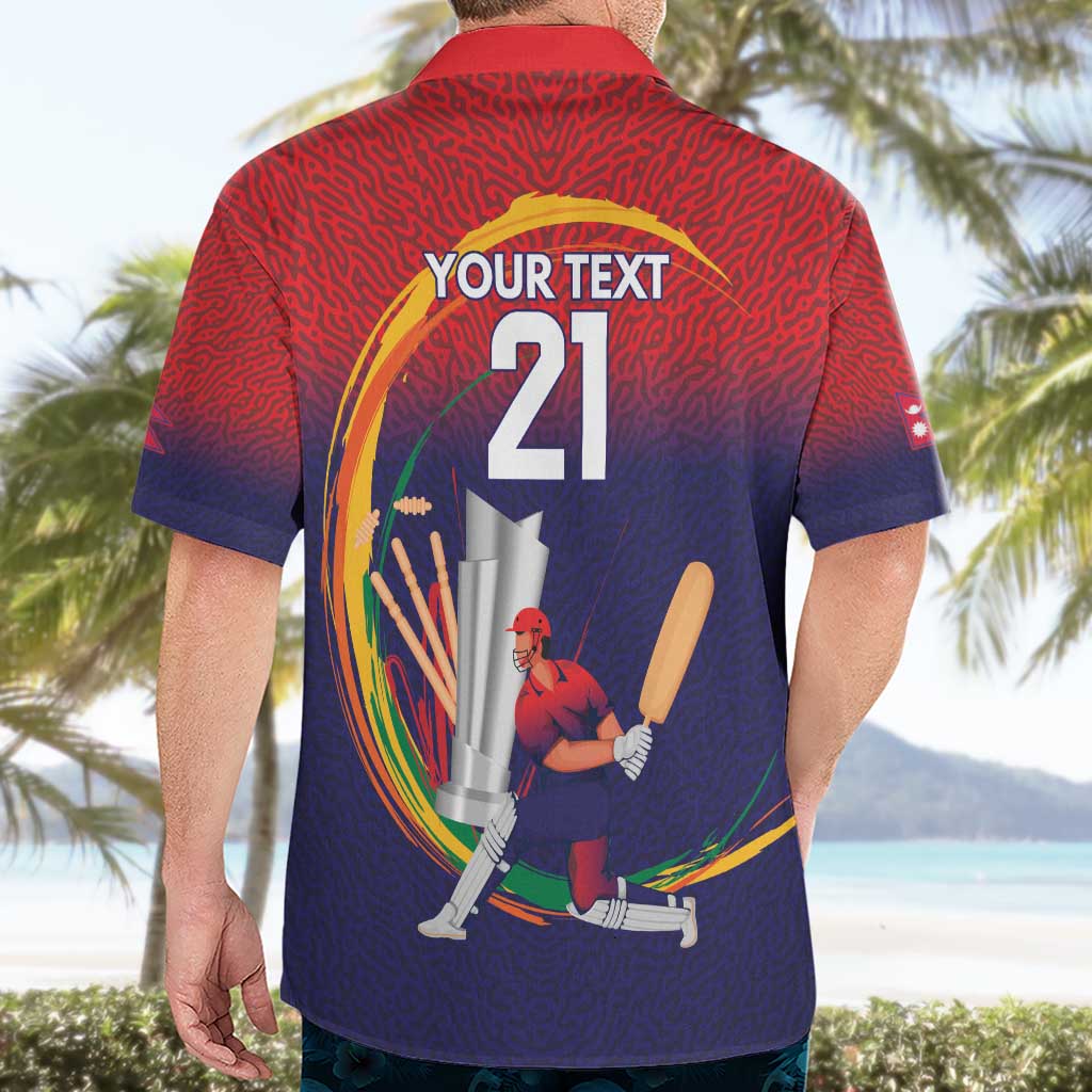 Custom Cricket Nepal East Asia-Pacific Hawaiian Shirt Nepal Cricket Crown Quest - Wonder Print Shop