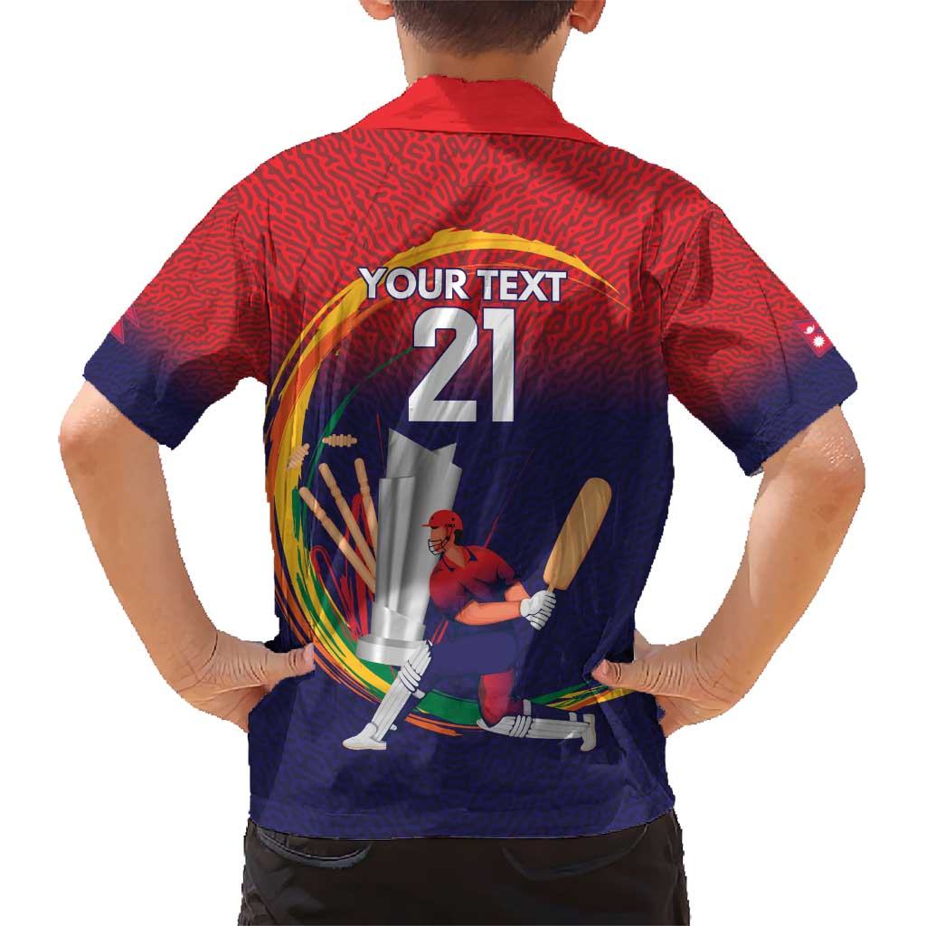 Custom Cricket Nepal East Asia-Pacific Hawaiian Shirt Nepal Cricket Crown Quest - Wonder Print Shop