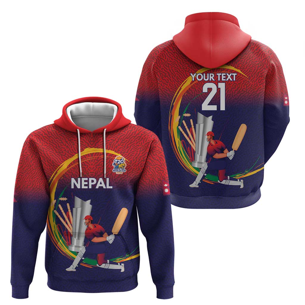 Custom Cricket Nepal East Asia-Pacific Hoodie Nepal Cricket Crown Quest - Wonder Print Shop