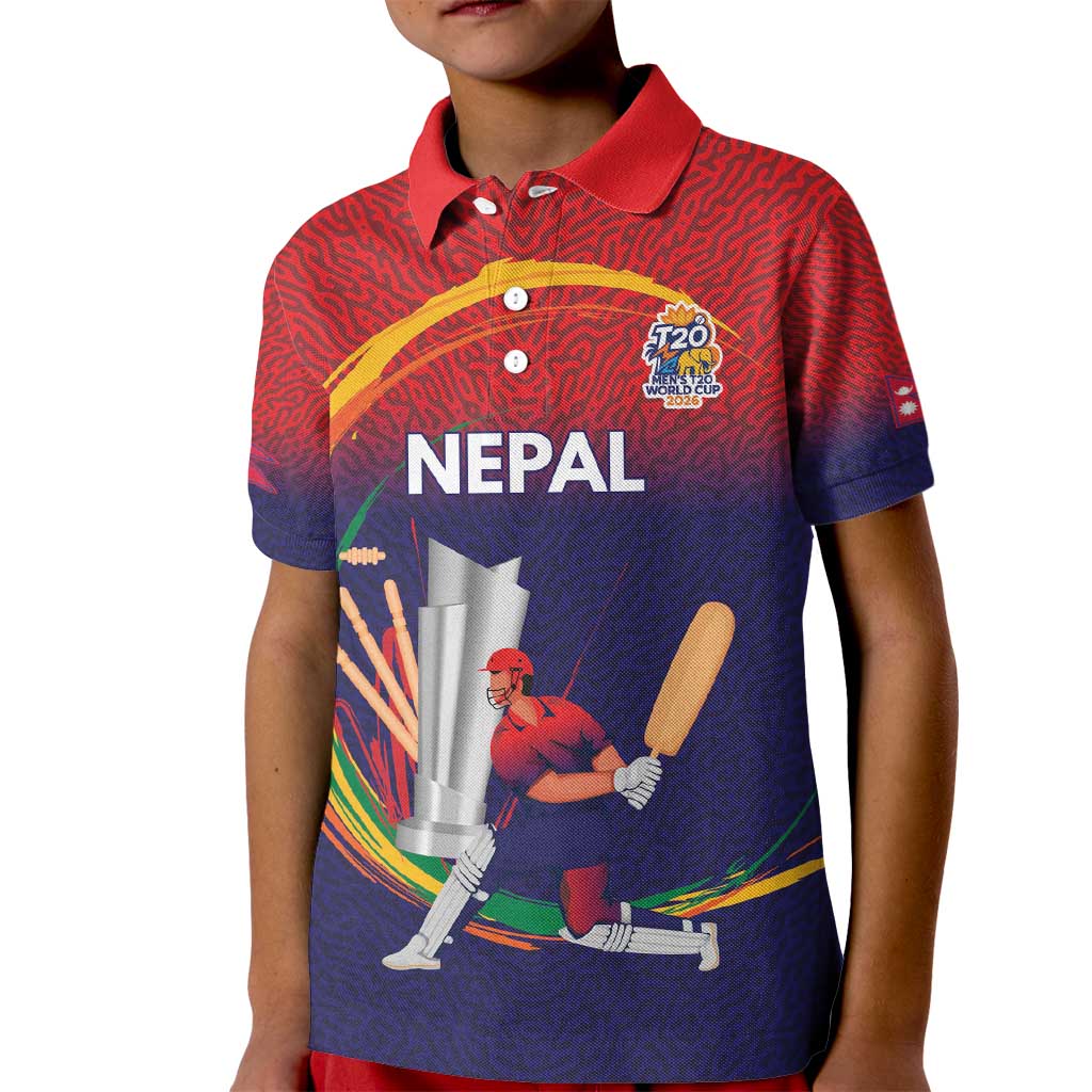 Custom Cricket Nepal East Asia-Pacific Kid Polo Shirt Nepal Cricket Crown Quest - Wonder Print Shop