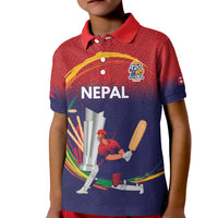 Custom Cricket Nepal East Asia-Pacific Kid Polo Shirt Nepal Cricket Crown Quest - Wonder Print Shop
