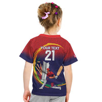 Custom Cricket Nepal East Asia-Pacific Kid T Shirt Nepal Cricket Crown Quest - Wonder Print Shop
