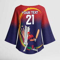 Custom Cricket Nepal East Asia-Pacific Kimono Sleeve Blouse Nepal Cricket Crown Quest - Wonder Print Shop