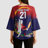 Custom Cricket Nepal East Asia-Pacific Kimono Sleeve Blouse Nepal Cricket Crown Quest - Wonder Print Shop
