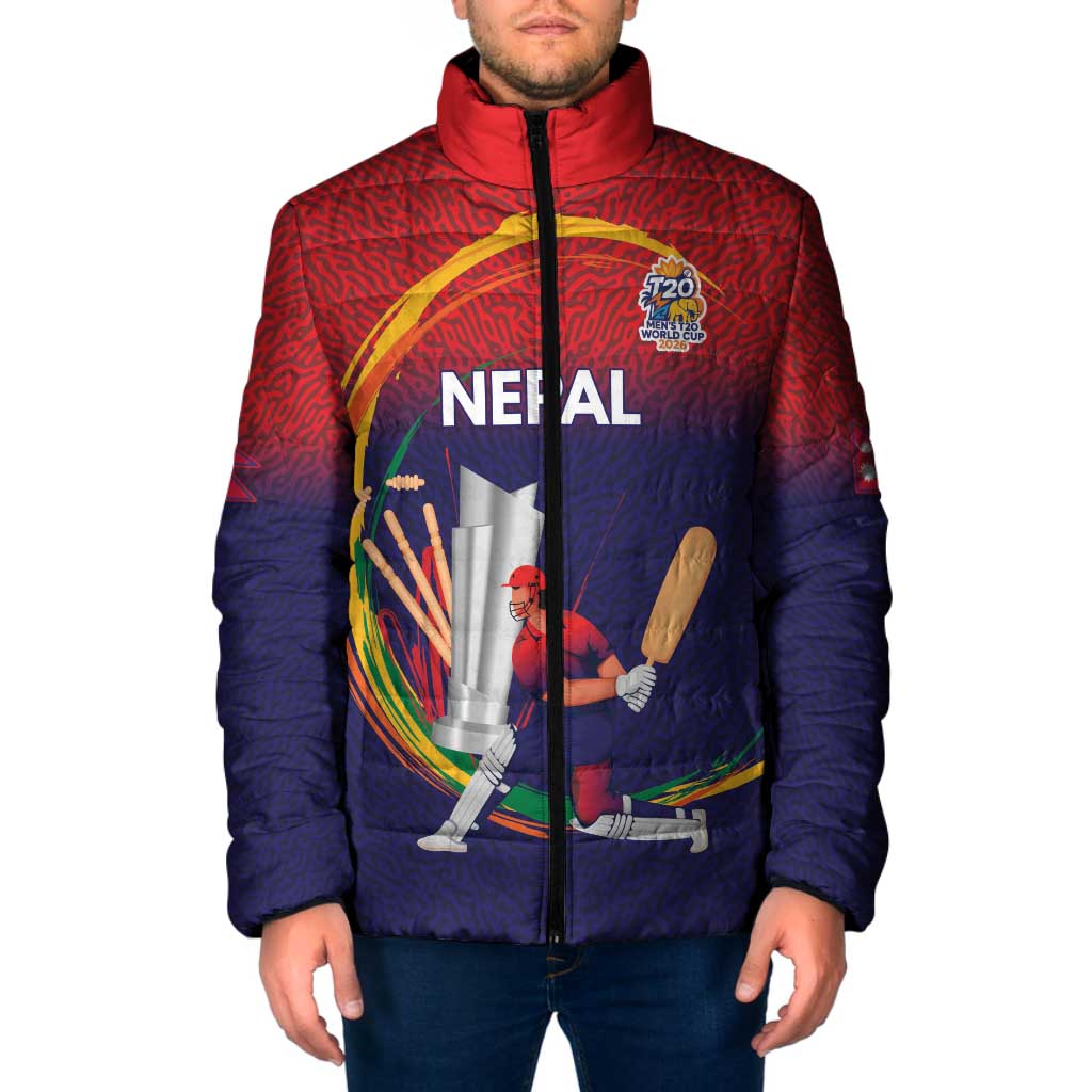 Custom Cricket Nepal East Asia-Pacific Padded Jacket Nepal Cricket Crown Quest - Wonder Print Shop
