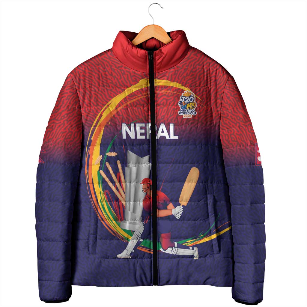 Custom Cricket Nepal East Asia-Pacific Padded Jacket Nepal Cricket Crown Quest - Wonder Print Shop