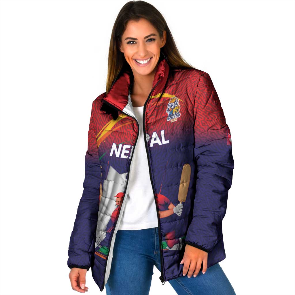 Custom Cricket Nepal East Asia-Pacific Padded Jacket Nepal Cricket Crown Quest - Wonder Print Shop