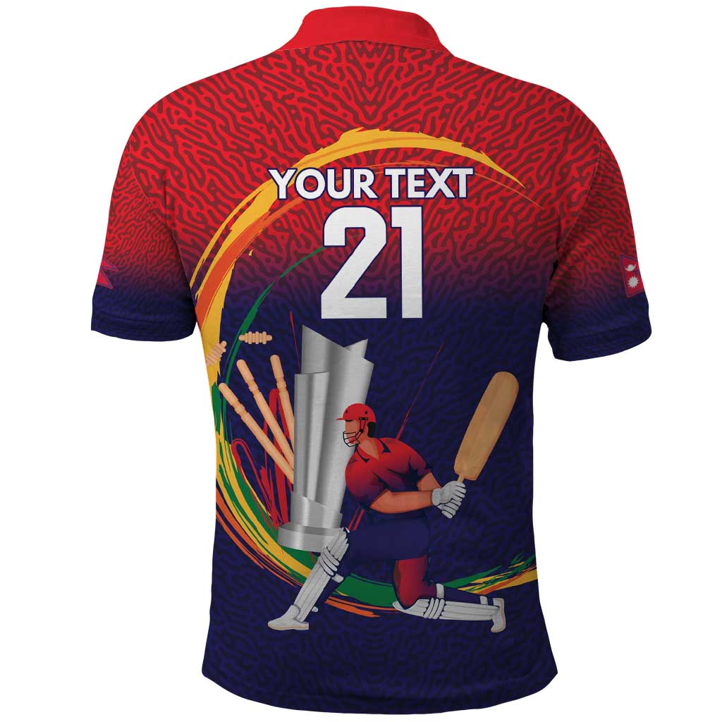 Custom Cricket Nepal East Asia-Pacific Polo Shirt Nepal Cricket Crown Quest - Wonder Print Shop
