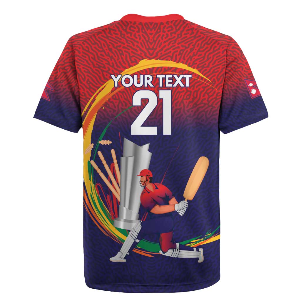 Custom Cricket Nepal East Asia-Pacific Rugby Jersey Nepal Cricket Crown Quest - Wonder Print Shop
