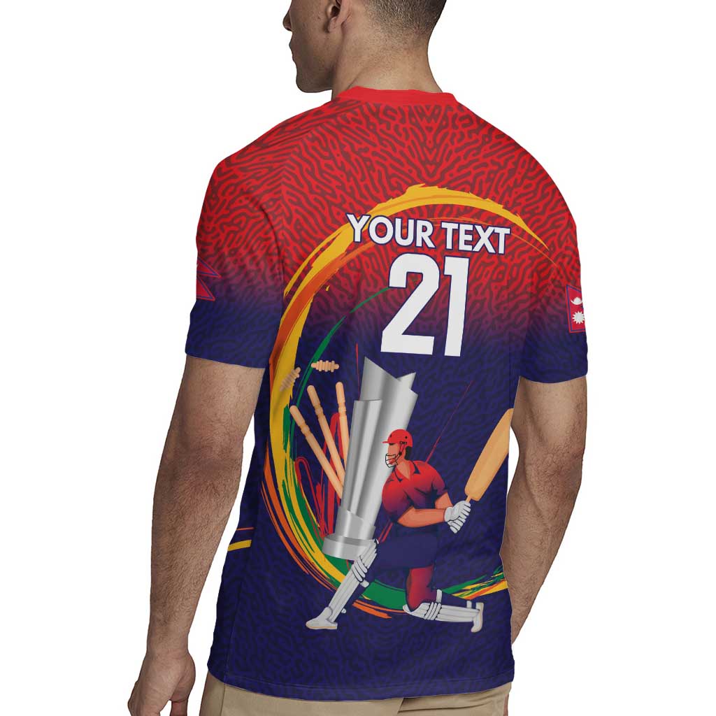 Custom Cricket Nepal East Asia-Pacific Rugby Jersey Nepal Cricket Crown Quest - Wonder Print Shop