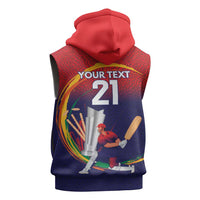 Custom Cricket Nepal East Asia-Pacific Sleeveless Zip Hoodie Nepal Cricket Crown Quest - Wonder Print Shop