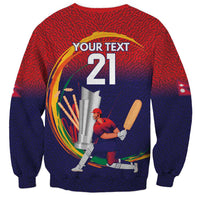 Custom Cricket Nepal East Asia-Pacific Sweatshirt Nepal Cricket Crown Quest - Wonder Print Shop