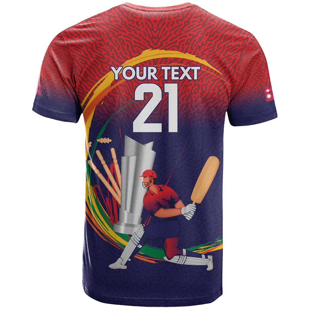 Custom Cricket Nepal East Asia-Pacific T Shirt Nepal Cricket Crown Quest - Wonder Print Shop