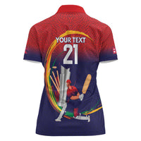 Custom Cricket Nepal East Asia-Pacific Women Polo Shirt Nepal Cricket Crown Quest - Wonder Print Shop