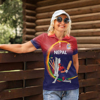 Custom Cricket Nepal East Asia-Pacific Women Polo Shirt Nepal Cricket Crown Quest - Wonder Print Shop