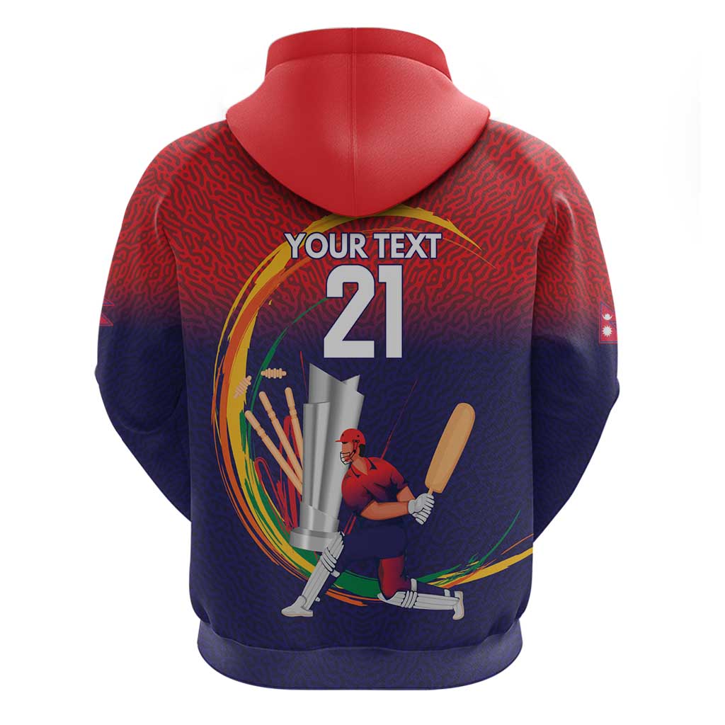 Custom Cricket Nepal East Asia-Pacific Zip Hoodie Nepal Cricket Crown Quest - Wonder Print Shop