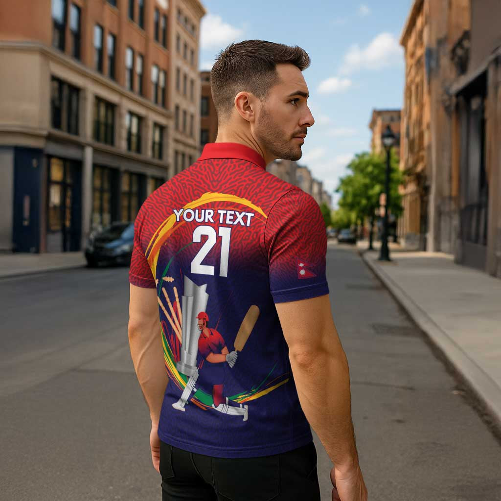 Custom Cricket Nepal East Asia-Pacific Zipper Polo Shirt Nepal Cricket Crown Quest - Wonder Print Shop