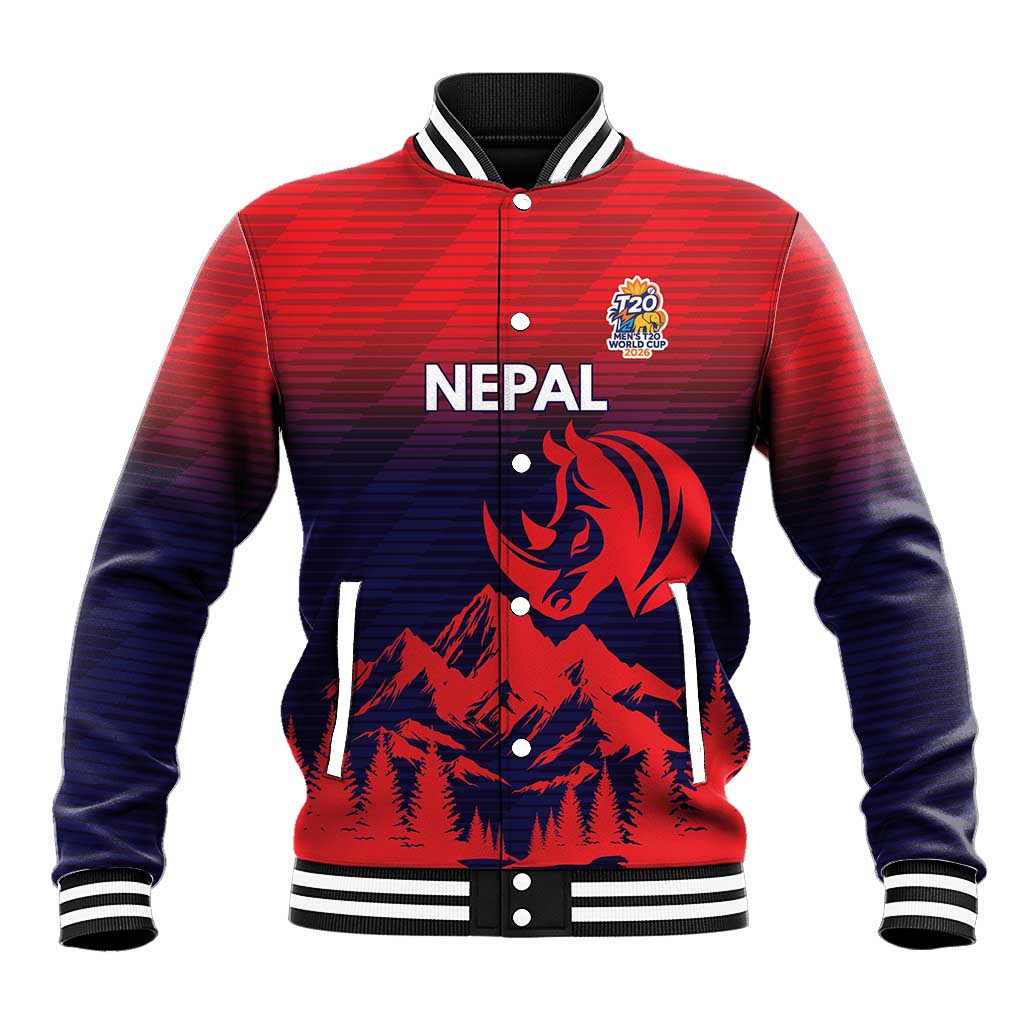 Custom Cricket Nepal East Asia-Pacific Baseball Jacket Nepal Rhinos Twenty20 - Wonder Print Shop