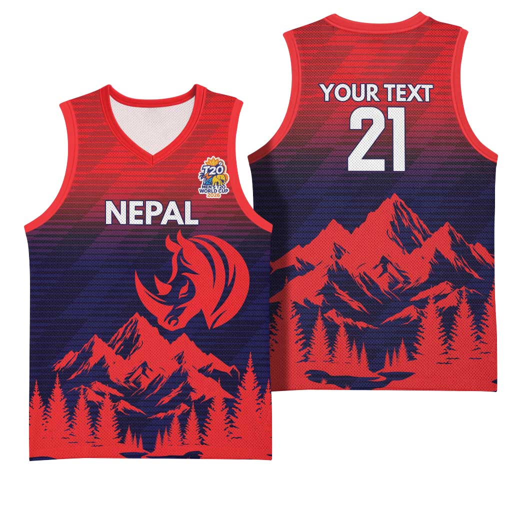 Custom Cricket Nepal East Asia-Pacific Basketball Jersey Nepal Rhinos Twenty20 - Wonder Print Shop