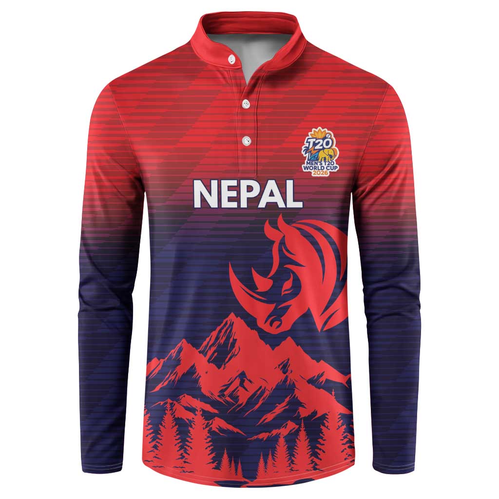 Custom Cricket Nepal East Asia-Pacific Button Sweatshirt Nepal Rhinos Twenty20 - Wonder Print Shop