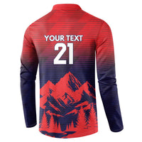 Custom Cricket Nepal East Asia-Pacific Button Sweatshirt Nepal Rhinos Twenty20 - Wonder Print Shop