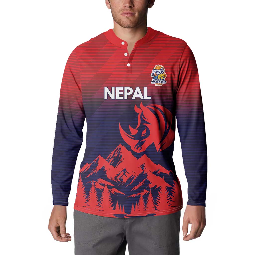 Custom Cricket Nepal East Asia-Pacific Button Sweatshirt Nepal Rhinos Twenty20 - Wonder Print Shop