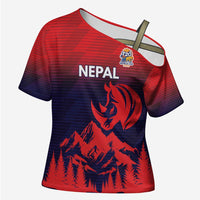 Custom Cricket Nepal East Asia-Pacific Cross Shoulder Shirt Nepal Rhinos Twenty20 - Wonder Print Shop
