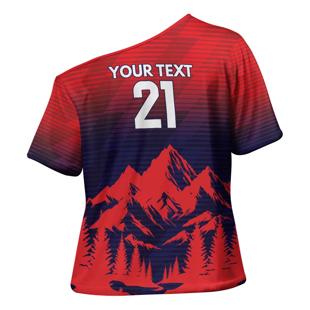 Custom Cricket Nepal East Asia-Pacific Cross Shoulder Shirt Nepal Rhinos Twenty20 - Wonder Print Shop