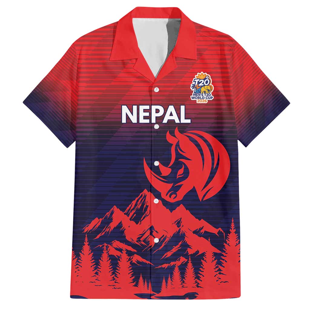 Custom Cricket Nepal East Asia-Pacific Hawaiian Shirt Nepal Rhinos Twenty20 - Wonder Print Shop