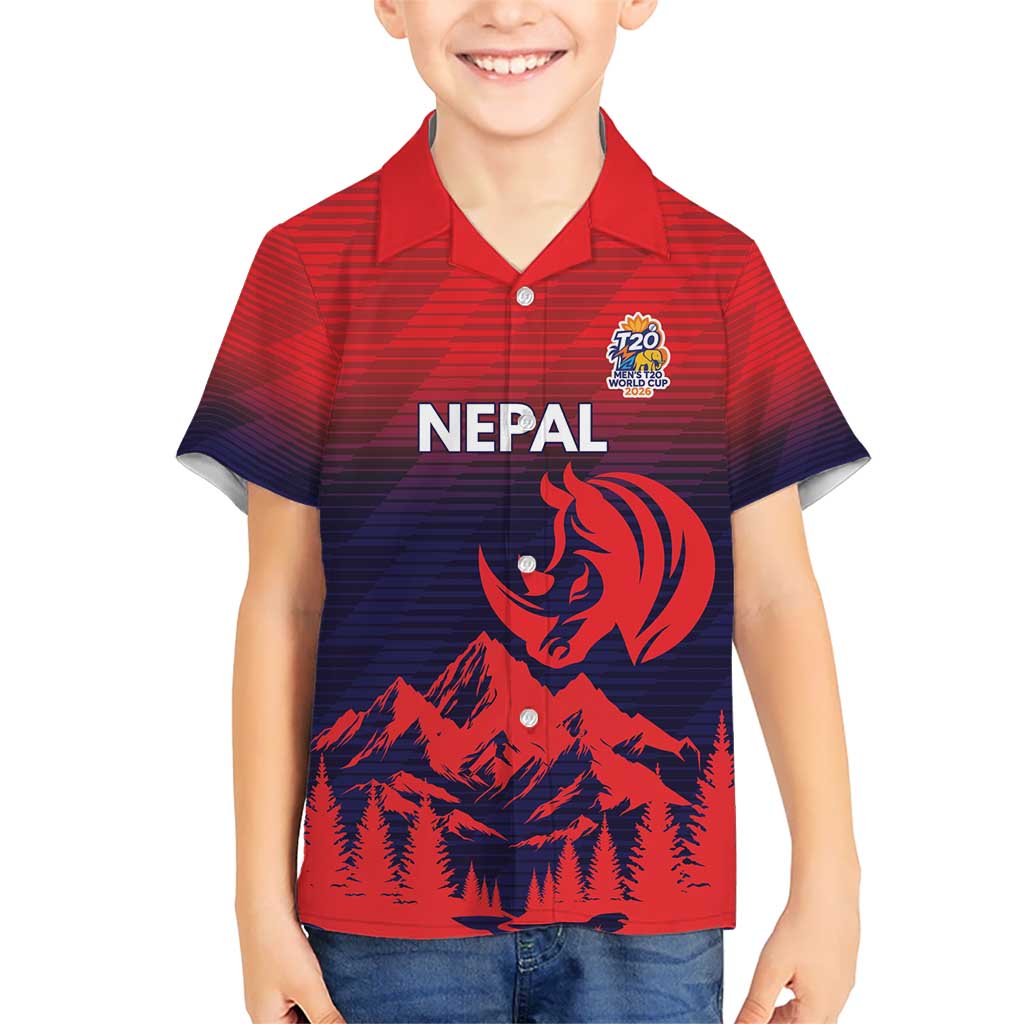Custom Cricket Nepal East Asia-Pacific Hawaiian Shirt Nepal Rhinos Twenty20 - Wonder Print Shop