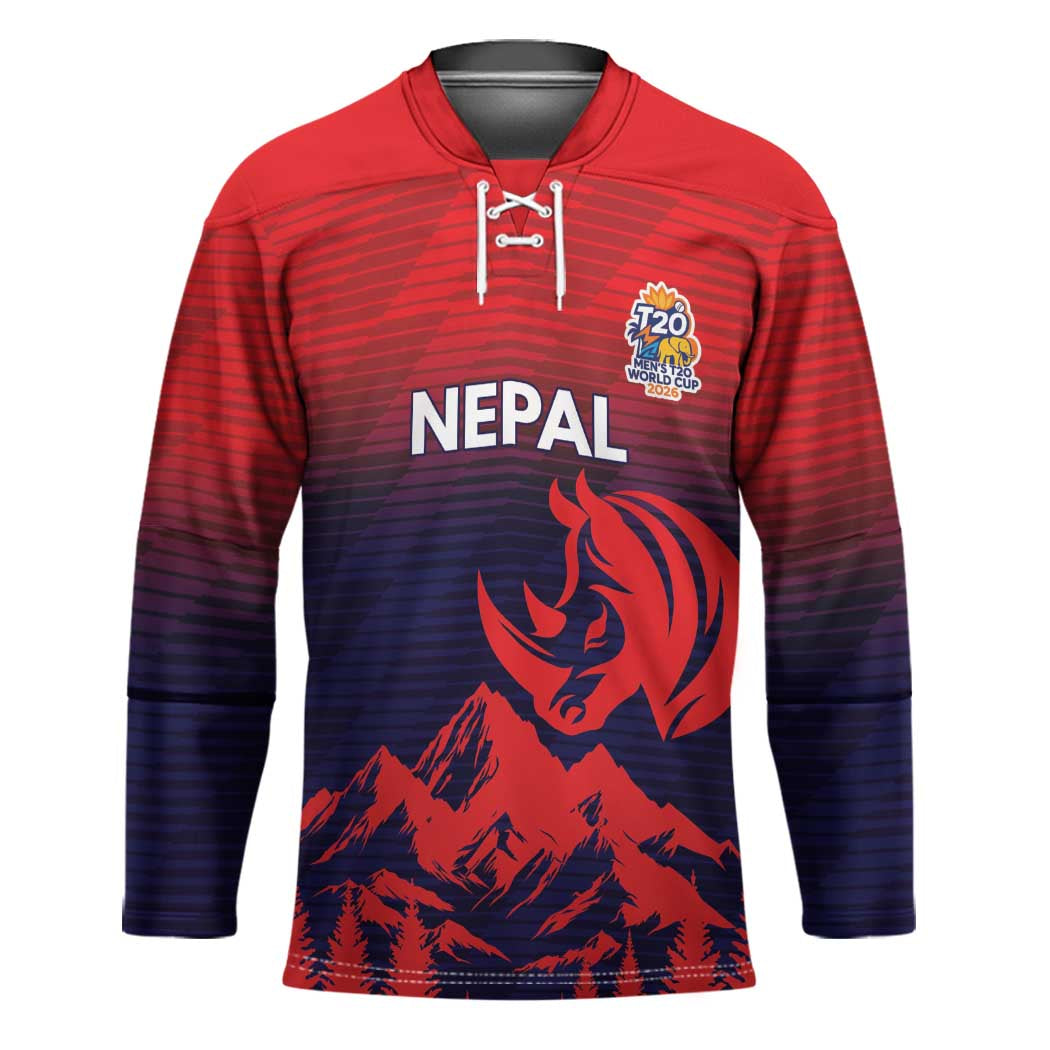 Custom Cricket Nepal East Asia-Pacific Hockey Jersey Nepal Rhinos Twenty20 - Wonder Print Shop