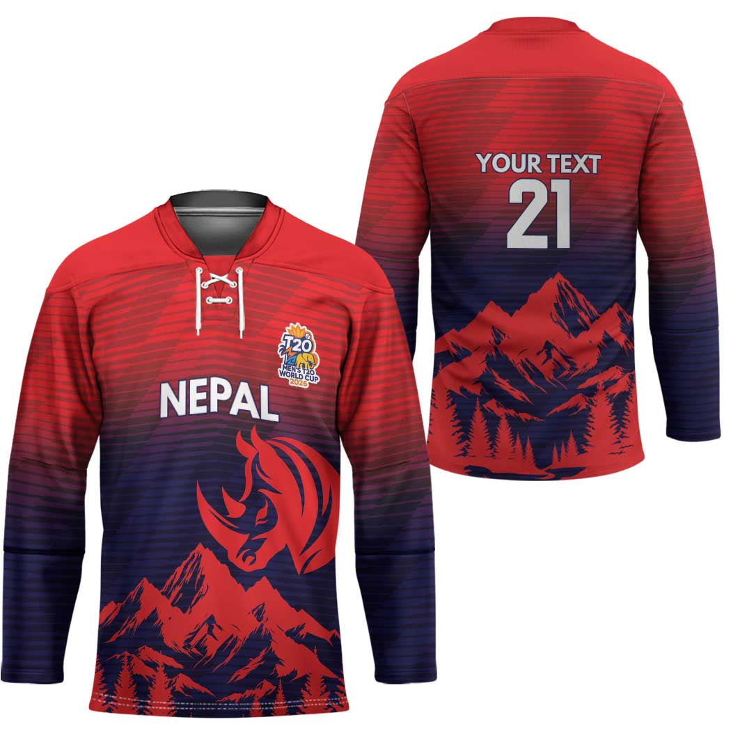 Custom Cricket Nepal East Asia-Pacific Hockey Jersey Nepal Rhinos Twenty20 - Wonder Print Shop