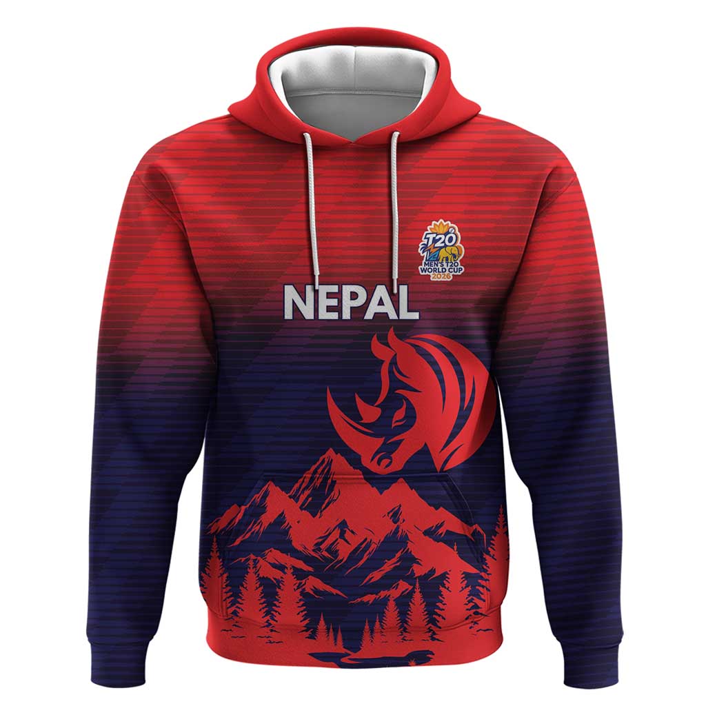 Custom Cricket Nepal East Asia-Pacific Hoodie Nepal Rhinos Twenty20 - Wonder Print Shop